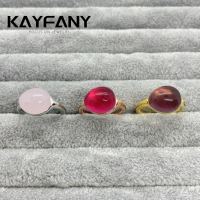 12.7x10.7mm Classic Brand Waterdrop Style Ring Natural Pink Crystal Rings Women Wedding Party Candy Fashion Jewelry Gifts