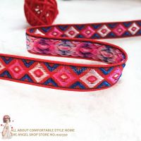 1/2 13mm 20yards Handmade Accessories Geometric Pattern Red Woven Jacquard Ribbon Webbing For DIY Sewing Garment Tape Gift Wrapping  Bags