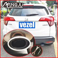 ✴✸✠ New Universal Car Decoration Chrome Tail Pipe Stainless Steel Curved Dual-outlet Exhaust Trim Muffler Pipe Tail For honda vezel