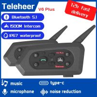 ☑▩✖ EU Hot Sale High Quality 1200m Wireless 6 Riders Group Chat Motorcycle Helmet Bluetooth 4.0 Intercom Headset V6 Plus