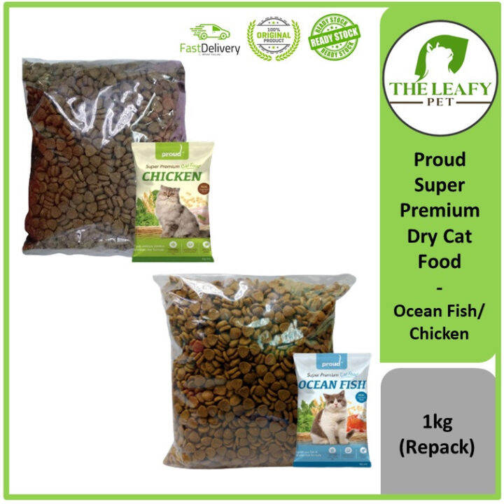 Proud Super Premium Cat Food Ocean Fish / Chicken 1kg ( Repack ) Lazada