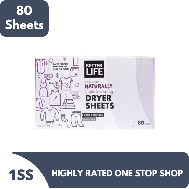 Better Life Dryer Sheets Unscented 80 Sheets Lazada PH