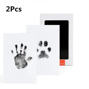 1pc Newborn Baby Handprint & Footprint Kit With Black Inkless
