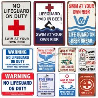 【YF】卍  Wall Decoration Metal Tin Sign Lifeguard Duty Plaque Plate 8x12 or 12x16 Inches