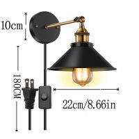 วินเทจเสียบโคมไฟติดผนังเชิงเทียนย้อนยุคลอฟท์โคมไฟติดผนังที่มีสวิทช์1.8เมตรสายไฟต่อแสงในร่มตกแต่งไฟ