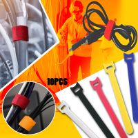 10Pcs Releasable Cable Ties Colored Plastics Reusable Cable Ties Loop Wrap Bundle Ties T-Type Cable Tie Wire Fastening Straps Cable Management