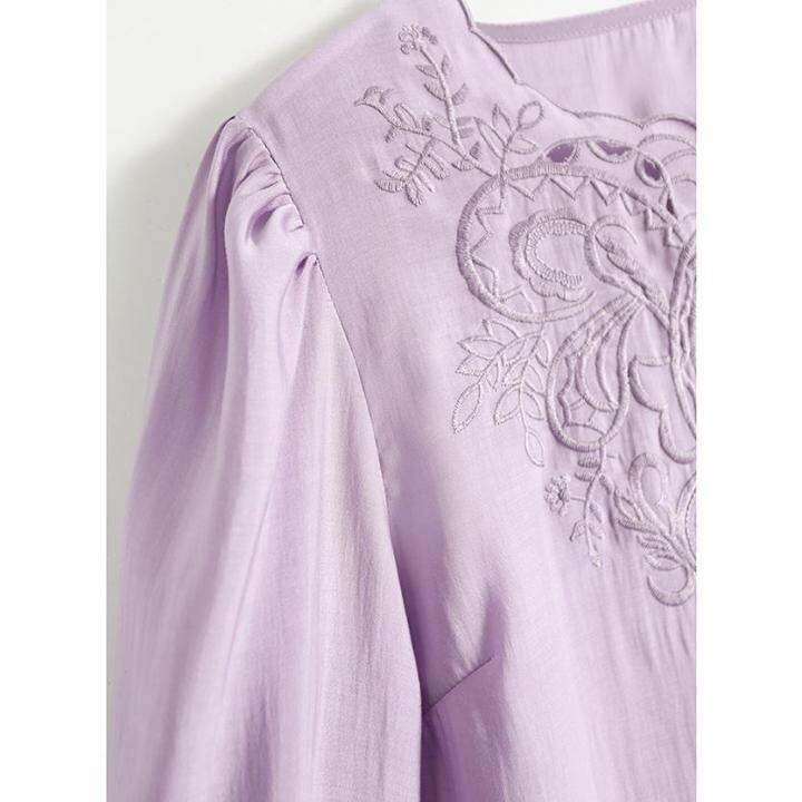 2023-french-style-elegant-style-positioning-embroidered-round-neck-long-sleeve-shirt-lantern-sleeve-small-top-womens-lace-shirt-spring