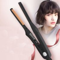 【LZ】✺  Ferro liso estreito do cabelo curto 2 em 1 alisador de cabelo e encrespador Turmalina portátil Alisamento de cerâmica Flat Iron Styling Tool