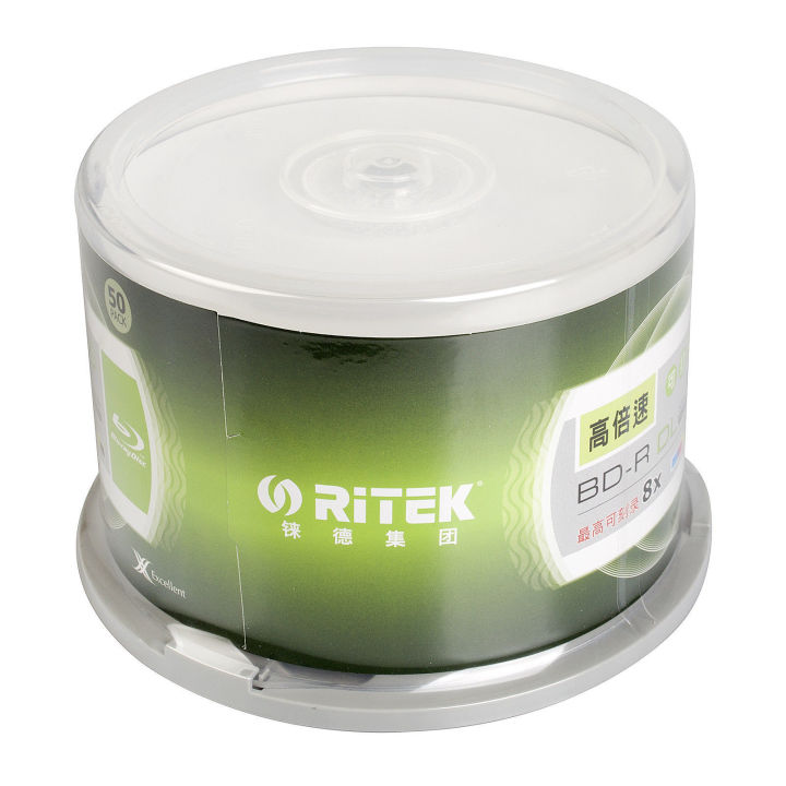 bd-r-ritek-inkjet-white-50pcs-50gb-bluray-blank-disc-dual-layer-bdr-260min-8x-recordable-media-printabled