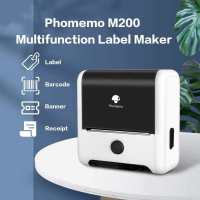 เครื่องพิมพ์ฉลาก M200 Phomemo เครื่องทำฉลากความร้อนบลูทูธ80มม. ใช้สำหรับขนาดเล็กติดฉลาก QR Code เครื่องปริ้นเล็กพกพา