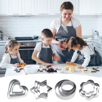 Metal Cookie Cutters Set - Star Cookie Cutter Stainless Steel Round Biscuit Cutter Heart Small Star Cookie Cutters Mini Flower Molds Cutter For Baking (12 Round Heart Flower Star Cookie Cutters)