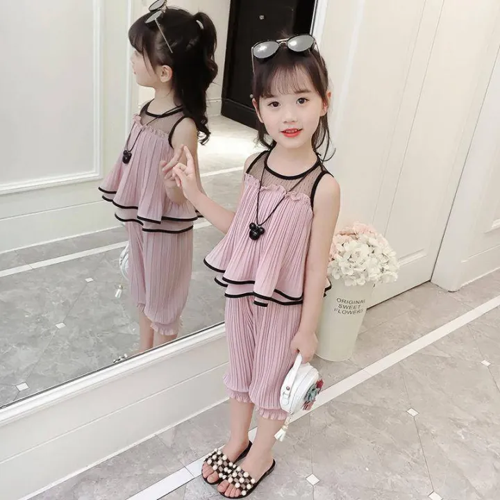 2022 New Children Girl Pcs Outfit Set For Summer Cute Girl's Sport Outfit  Set White Letter Print Shirt Sweatpants Shorts Buy Girl Clothes Fashion  Kids Girl Outfit,2022 New Children | 2022 New