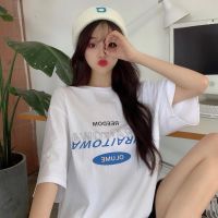 COD 2021 new summer short-sleeved womens T-shirt loose Korean style versatile ins trendy letters printed tops