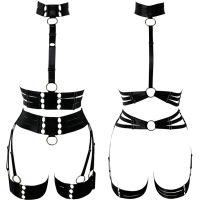 【cw】 Goth Hollow Waist Garter Multicolor Wear  Elastic Adjustable Bondage body cage harness