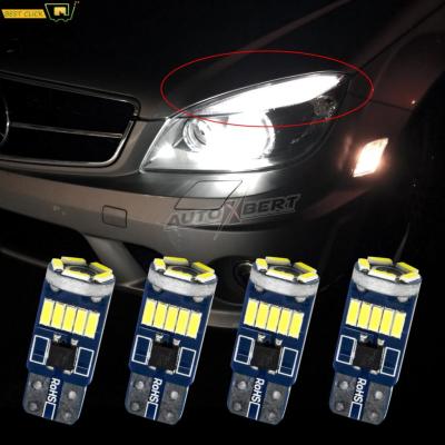 【CW】Xenon White LED No Error Eyebrow Eyelid Light Bulbs For Mercedes Benz W204 C300 C350 C63 AMG T10-15SMD Parking Lamp Replacement