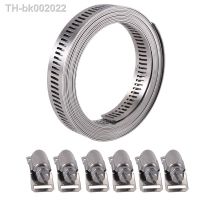 ❧ 7.9 Feet Hose Clamp 304 Stainless Steel Worm Clamp Hose Clamp Strap With Fasteners Adjustable DIY Pipe Hose Clamp Ducting Clamp