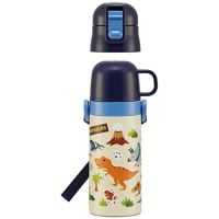 Skater SKDC3-A Children s 2WAY Stainless Kids Water Bottle with Cup 350ml Dinosaurus Dinosaur BoyTH