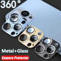 For iPhone 14 13 Pro Max Camera Protector For Apple iPhone 11 12 Pro 13 Mini 11Pro Metal Ring Lens Camera Protective Glass Film  Screen Protectors