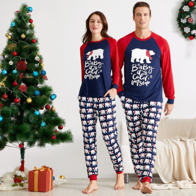 Family Matching Costumes Christmas Pajamas Set Homewear Couple Girl Xmas Outfit Dad Mom Daughter Sleepwear Full Sleeve Bear