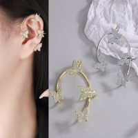 {Han ornaments}Kpop เงาเพทายผีเสื้อ Earcuff สำหรับผู้หญิงโดยไม่ต้องเจาะต่างหู2022แฟชั่นหูคลิปต่างหูเจ้าสาวเครื่องประดับจัดงานแต่งงาน