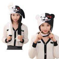 【Lao Zhang Fashion Cosplay】 Super Danganronpa Monokuma คอสเพลย์หูหมีย้ายหมวกน่ารักสีดำสีขาว Paws หมวก Plush กดกระโดดหมวกหูย้าย Drop Ship