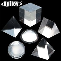 Optical Prism ชุด6PCS Cubic Hemisphere สามเหลี่ยม Prism พีระมิดทรงกลม Tetrahedron หักเหสายรุ้งทางกายภาพวิทยาศาสตร์นักเรียน