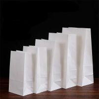 50/100pcs Kraft Paper Bags White Bread Hiraguchi Bags Candy Gift Bag Sandwich Take Out Packing Bags