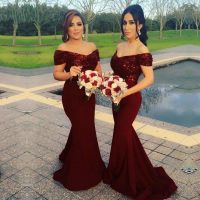 Womens Sequin Mermaid Bridesmaid Dresses Off Shoulder Wedding Guest Elegant Dress Women For Party Gowns Robe De Soiree Mariee