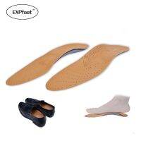 2 pairs/lot High quality Leather orthotics Insole for Flat Foot Arch Support 25mm orthopedic Silicone Insoles for men and women Shoes Accessories