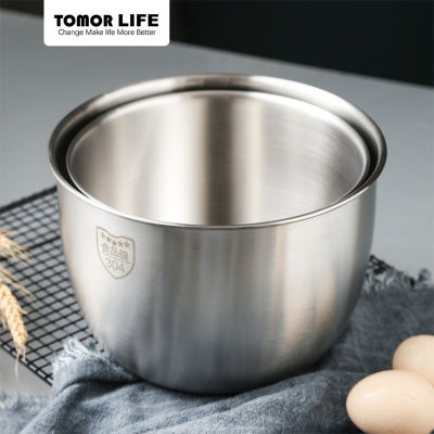 Tomorชีวิตอาหารเกรด304สแตนเลสป้องกันการสาดความลึกไข่ชามผสมครีมชามโลหะในครัวชามสำหรับอบสลัด