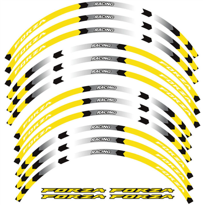 อุปกรณ์เสริมรูปลอกสติกเกอร์ติดมอเตอร์ไซค์สำหรับรถฮอนด้าฟอร์ซา125-300-250ขนาด350-14-15นิ้วใช้ได้กับล้อยางขอบล้อลาก