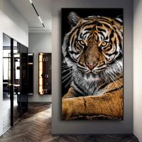 ขนาดใหญ่ HD ผ้าใบภาพวาดสัตว์ป่า,Tiger Lion โปสเตอร์,พิมพ์สำหรับ Porch Wall Art,ห้องนั่งเล่นตกแต่งบ้าน1018