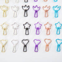 6pcslot Mini Delicate Metal Clips Creative Heart Star Cat Bear Style Clamp Paper File Organizer Clip School Office Supplies