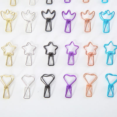 6pcslot Mini Delicate Metal Clips Creative Heart Star Cat Bear Style Clamp Paper File Organizer Clip School Office Supplies