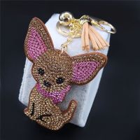 hotx【DT】 Fashion Chihuahua Dog Keychain Accessories for Gold Color Keyring Jewelry llaveros para mujer K2502S01