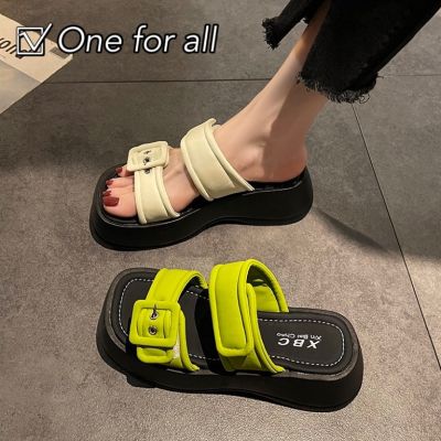 [พร้อมส่ง] One for all พร้อมส่งจากไทย NEW รุ่น TX454 รองเท้าส้มสุง2สาย สูง 2 นิ้วรองเท้าแฟชั่นผู้หญิง  สไตล์เกาหลี Size36-40