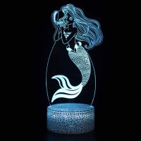 Mermaid Night Light Bedroom Bedside Soft Light Touch Atmosphere Light Plug-In Bar Desktop Custom Light Birthday Gift 【SEP】