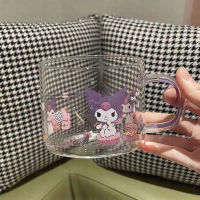 [ถ้วยระดับไฮเอนด์] Sanrio Mymelody Kuromi Cinnamorroll สูง Borosilicate ถ้วยน้ำบ้านน่ารักสาว Ins ความงามสูงแก้วนมถ้วยกาแฟ