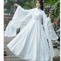 โมเดิร์น Hanfu ผู้หญิงจีนแบบดั้งเดิมชุด kimonos mujer Tang Dynasty สไตล์ Hanbok คอสเพลย์ Fairy Princess ชุดสีขาวชุด...