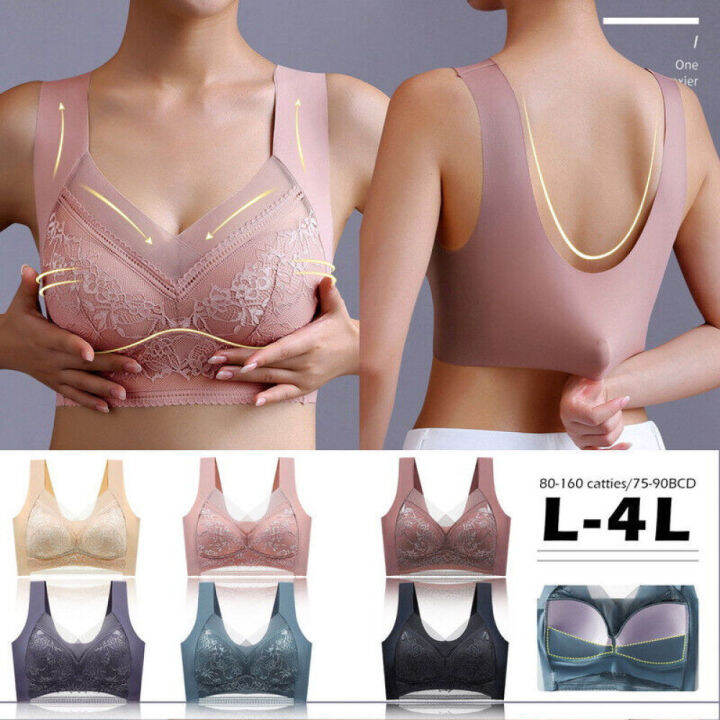 Wireless Bras For Large Breasted Women New Comfortable Back Smoothing