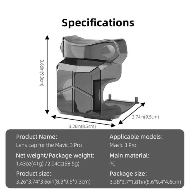 ฝาปิดเลนส์ฝาครอบเลนส์ม่านบังแดดฝาครอบป้องกันฝาครอบกล้องอุปกรณ์ปกป้องป้องกันใช้ได้กับ-dji-mavic-3-pro