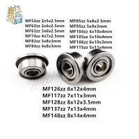 10pcs MF52ZZ MF62ZZ MF63ZZ MF74ZZ MF83ZZ MF84ZZ To MF148ZZ Miniature Flange Bearing Thin Wall Metal Shielded Flanged Bearings