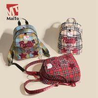 Maito new bag y2k sweet spice student backpack cat KT is the classic grid leisure small bags women nsjb238804❂