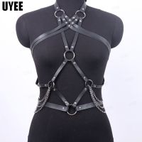 【YF】▣❣  UYEE Chain Harness Adjustable Bondage Leather Chest Gothic Waist Garter Belts