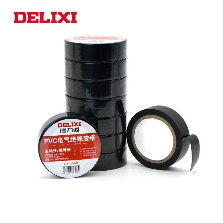 delixi-electrical-tape-pvc-insulating-electrical-tape-thickened-black-waterproof-temperature-resistant-and-anti-aging-9-meters-adhesives-tape