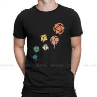 DnD Spiral Dripping Paint Polyhedral Dice Set Tabletop RPG Addict T Shirt Vintage Punk Mens Tshirt Oversized O-Neck Men Clothes