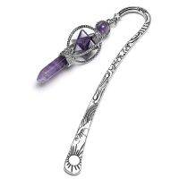 Vintage Metal Bookmark Crystal Gemstone Pendant Charm Book Marker Gifts for Women Teachers Readers