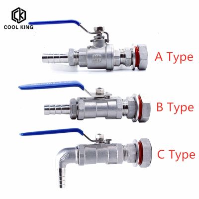 1/4 "3/8" 1/2 "(DN8 DN10 DN15) SS304สแตนเลสวาล์วลูกเล็กไร้รอยต่อ &amp; 6มม.-หม้อกาต้มเบียร์ที่บ้านหนาม25มม