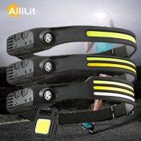 AlliLit Induction COB Headlight Outdoor Riding Light USB Charging Night Running Light Strong Light Headlamp