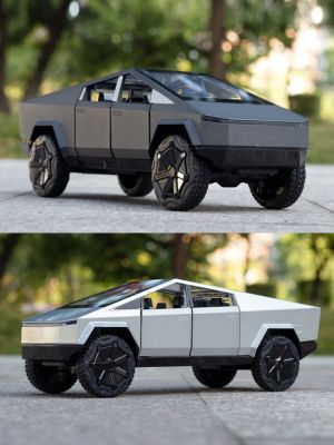 Tesla pickup truck model alloy large toy car childrens car model boy simulation collection off-road 1:24